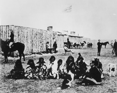 North West Mounted Police i Fort Calgary 1876 (s/v foto) av American Photographer