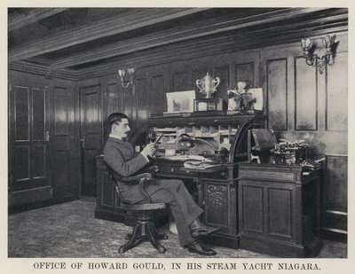 Howard Goulds kontor, i hans Steam Yacht Niagara (s/v foto) av American Photographer