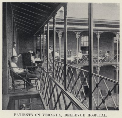 Patienter på verandan, Bellevue Hospital (s/v foto) av American Photographer