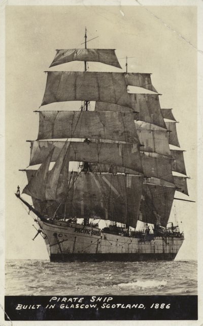 Piratskepp, byggt i Glasgow, Skottland, 1886 av American Photographer