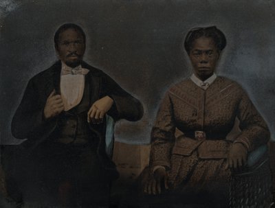 Porträtt av en man och en kvinna,1860-talet (foto) av American Photographer