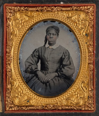 Porträtt av en kvinna,ca. 1860 (foto) av American Photographer
