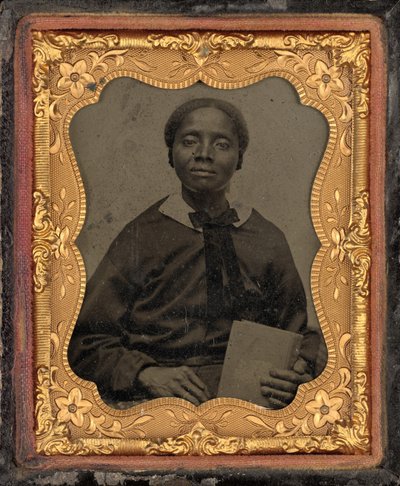 Porträtt av en kvinna,ca. 1860 (foto) av American Photographer