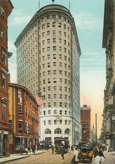 Providence, Rhode Island: Turks Head Building och Westminster Street (färgfoto) av American Photographer