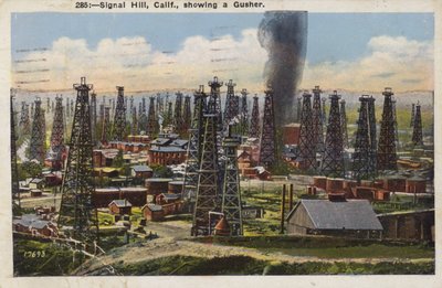 Signal Hill, Kalifornien, visar en Gusher (foto) av American Photographer