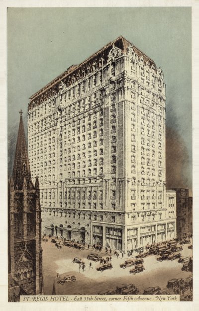 St Regis Hotel, East 55th Street och hörnet av 5th Avenue, New York City, USA (färgfoto) av American Photographer