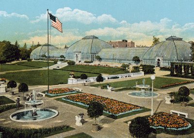 Sunken Gardens and Conservatory, Washington Park (färgad bild) av American Photographer