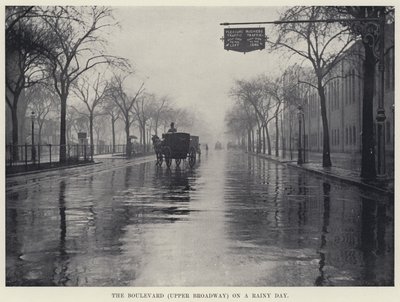 The Boulevard (Upper Broadway) på en regnig dag (s/v foto) av American Photographer