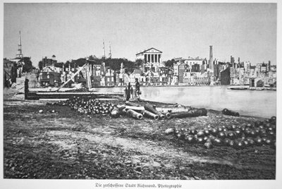 Den förstörda staden Richmond, Virginia, vid krigets slut (s/v foto) av American Photographer