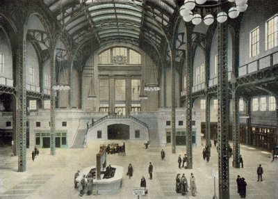 Train Concourse, Chicago Union Station (färgad bild) av American Photographer