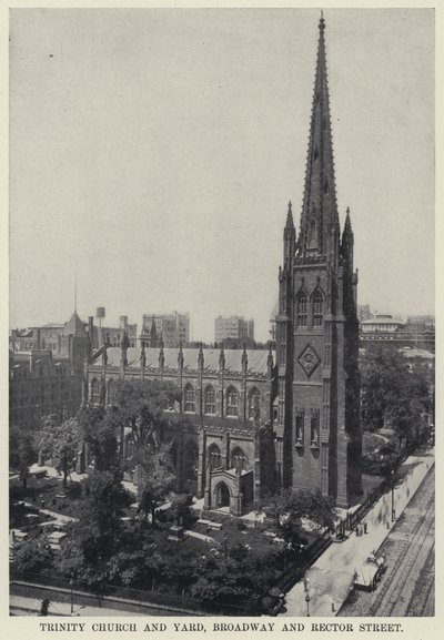 Trinity Church and Yard, Broadway och Rector Street (s/v foto) av American Photographer