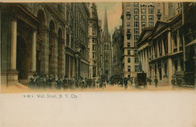 Wall Street, New York City. Vykort skickat 1913. av American Photographer