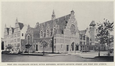 West End Collegiate Church, Dutch Reformed, Seventy-Seventh Street och West End Avenue (s/v foto) av American Photographer