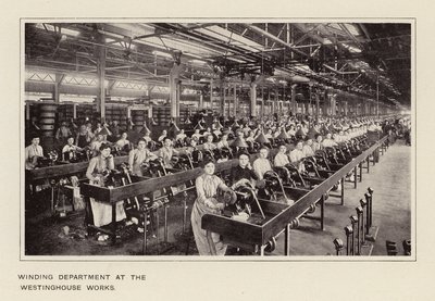 Lindningsavdelningen vid Westinghouse-fabriken (svartvitt foto) av American Photographer