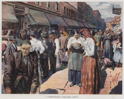 A Cosmopolitan East-Side Group (lito i färg) av American School