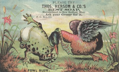 A Fowl Blow, reklam för Thos. Hersom & Cos bästa tvål, ca 1880 av American School