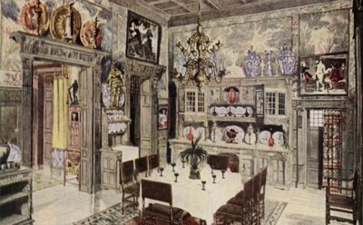 En modell tysk matsal (färg litho) av American School