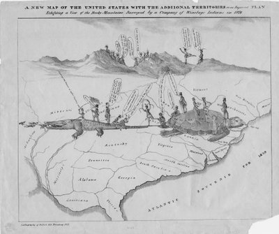 En ny karta över USA med ytterligare territorier på en förbättrad plan, c.1828 av American School