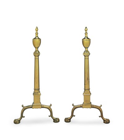 Ett par Chippendale andirons, Philadelphia eller New York, 1780-1800 av American School
