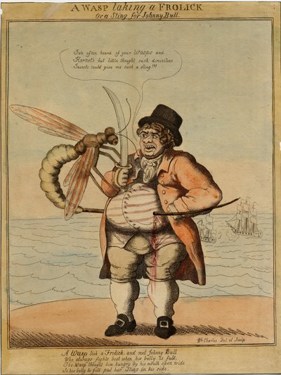 En geting som leker, 1813 (handfärgad etsning) av American School