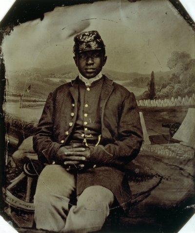 Abraham F. Brown, från 54:e Massachusetts infanteri, ca 1863 (plåttyp) av American School