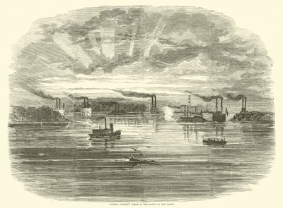 Admiral Porters flotta vid mynningen av Yazoo, december 1862 av American School