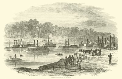 Admiral Porters flotta på Red River, mars 1864 av American School