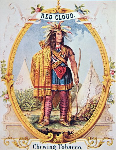 Annons för "Red Cloud Tobacco" av American School