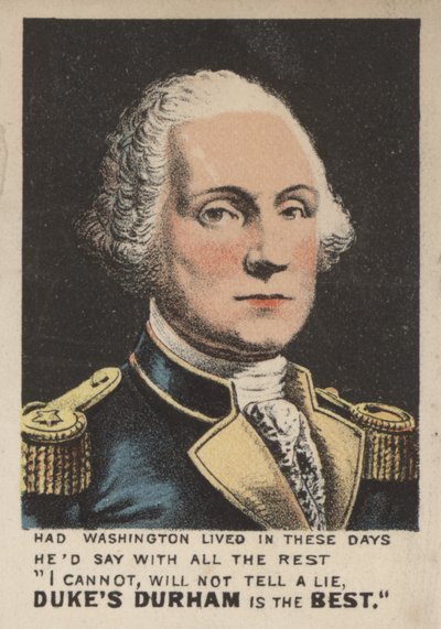 Annons för Duke of Durham-tobak (färg litho) av American School