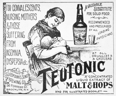Annons för "Teutonic" flytande malt- och humleextrakt av American School