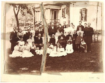 Albumen från familjen Archer (sepiafoto) av American School