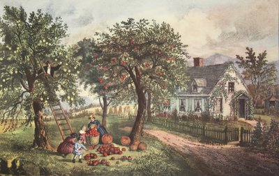 American Homestead - Höst, pub. 1869, Currier & Ives av American School
