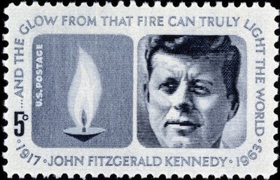 Amerikansk stämpel på John Fitzgerald Kennedy av American School