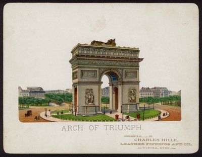 Triumfbågen, Paris, Frankrike (chromolitho) av American School