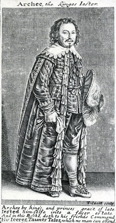 Archee, kungens gycklare, ett porträtt av Archibald Armstrong, av Thomas Cecill, 1639-1640 av American School