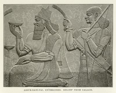 Assur-bani-pal tronade, relief från Calach av American School