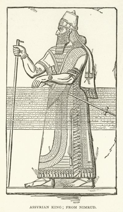 assyrisk kung; från Nimrud av American School