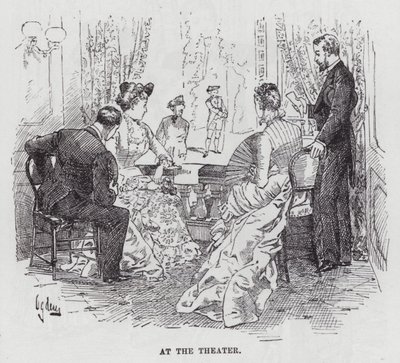 På teatern (gravyr) av American School