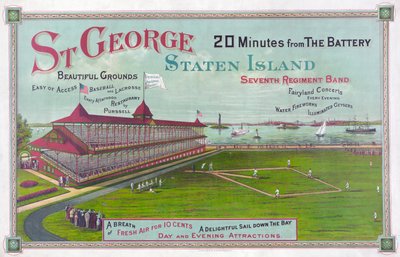 Baseballfält på St. George Park, Staten Island av American School
