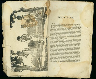 Black Hawk, från Berättelsen om Mrs. Jane Lewis fångenskap och försynsflykt, 1834 av American School