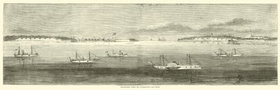 Blockad flotta utanför Wilmington, Old Inlet, oktober 1864 av American School