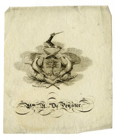 Bokskylt av William Axtell De Peyster (1793-1856), ca 1840 av American School