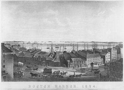 Boston hamn, 1854 av American School