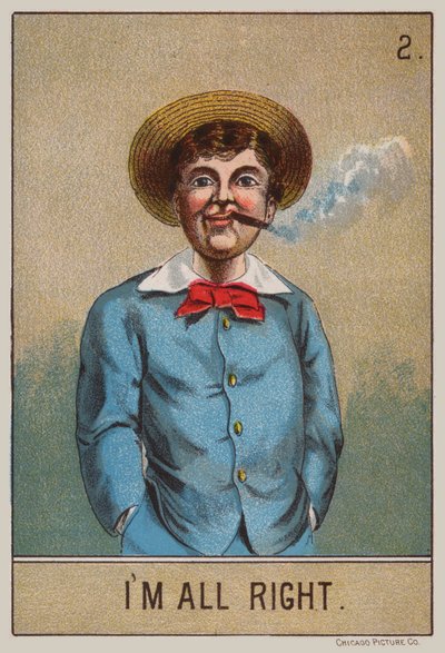 Pojke röker (färg litho) av American School