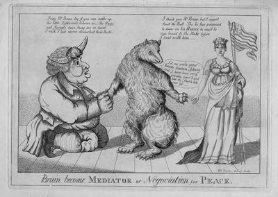 Bruin blev medlare eller fredsförhandling, c.1813 av American School
