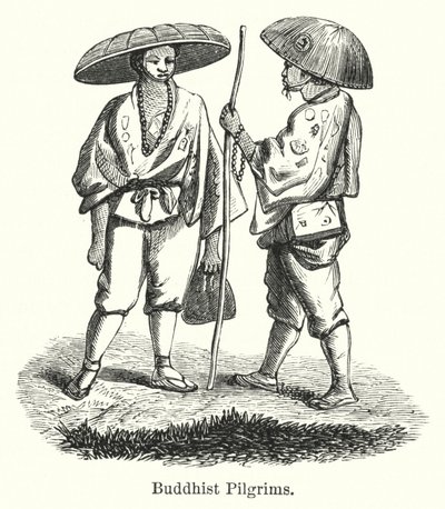 Buddhistiska pilgrimer (gravyr) av American School