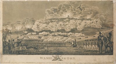 Burning of Washington av britterna, 24 augusti 1814, publicerad av I. Ryland av American School