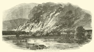 Bränning av bron över Susquehanna, Columbia, Penn, juni 1863 av American School