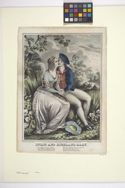 Burns And Highland Mary (手描きのリトグラフ)スウェーデン語 av American School