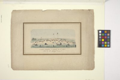 Camp Chase, 7th Regt., R.I. Vols. (handfärgad litografi) av American School